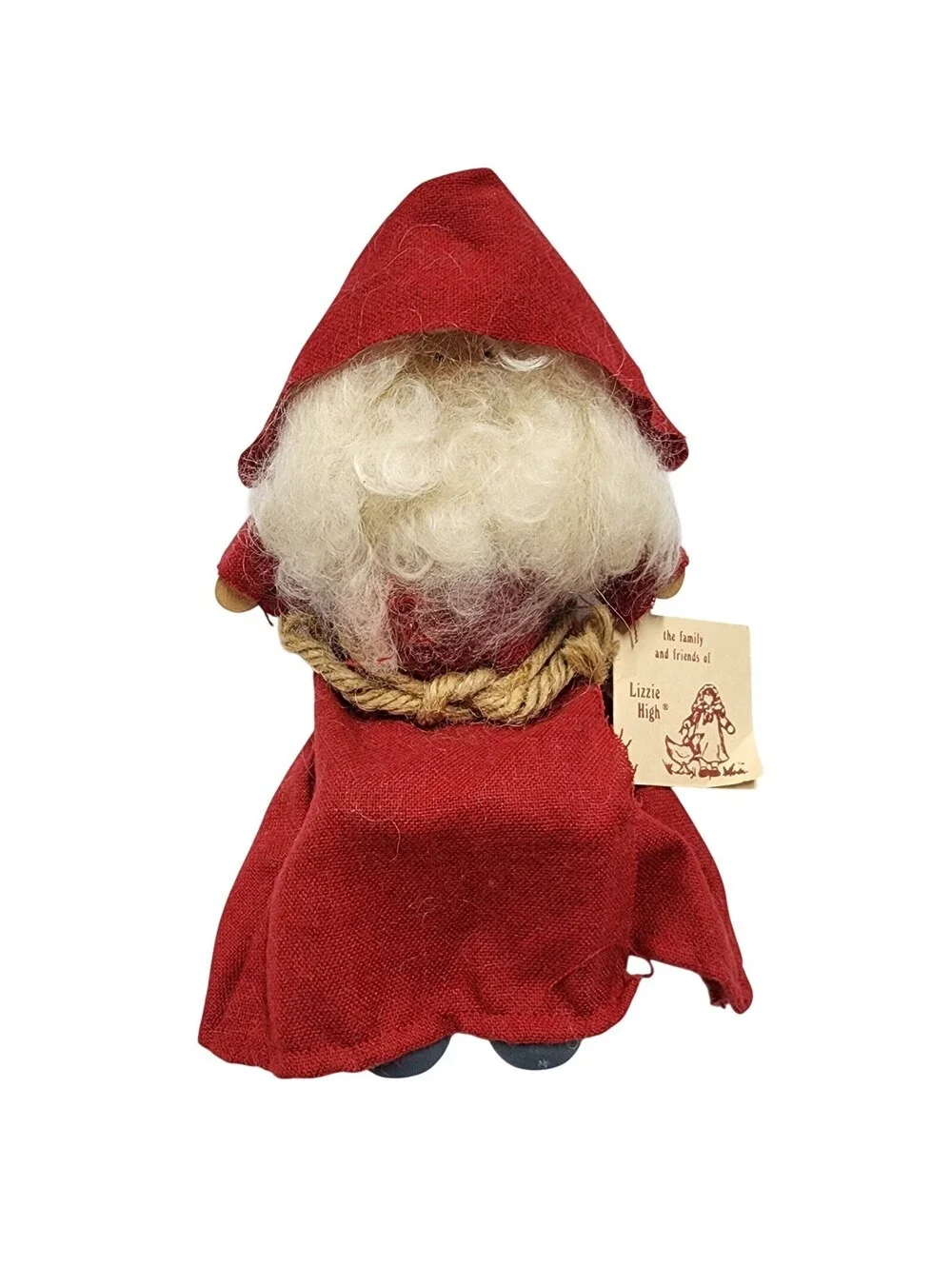Lizzie High Folk Doll Sitting Santa Claus Red Handcrafted 1987 Ladie Friends 9